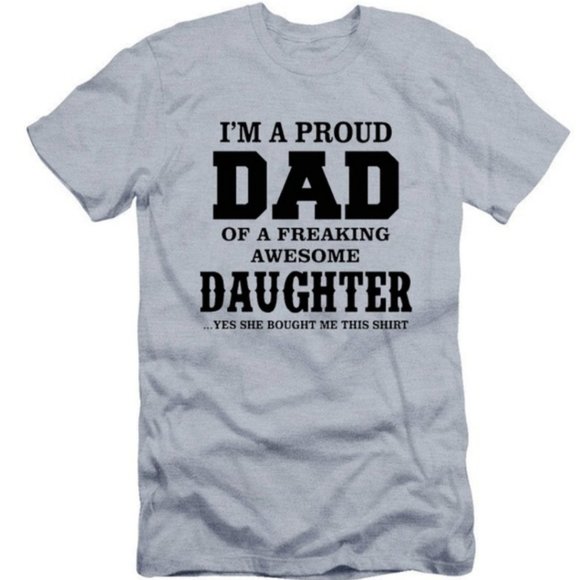 @shopBMC Other - Men's Gray/Black PROUD DAD Designer T-Shirt MEDIUM